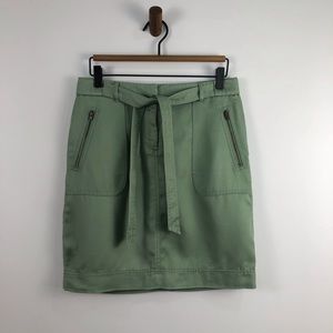 Loft khaki green mini skirt size 0